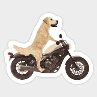 Dog on a Motorcycle Funny Sticker